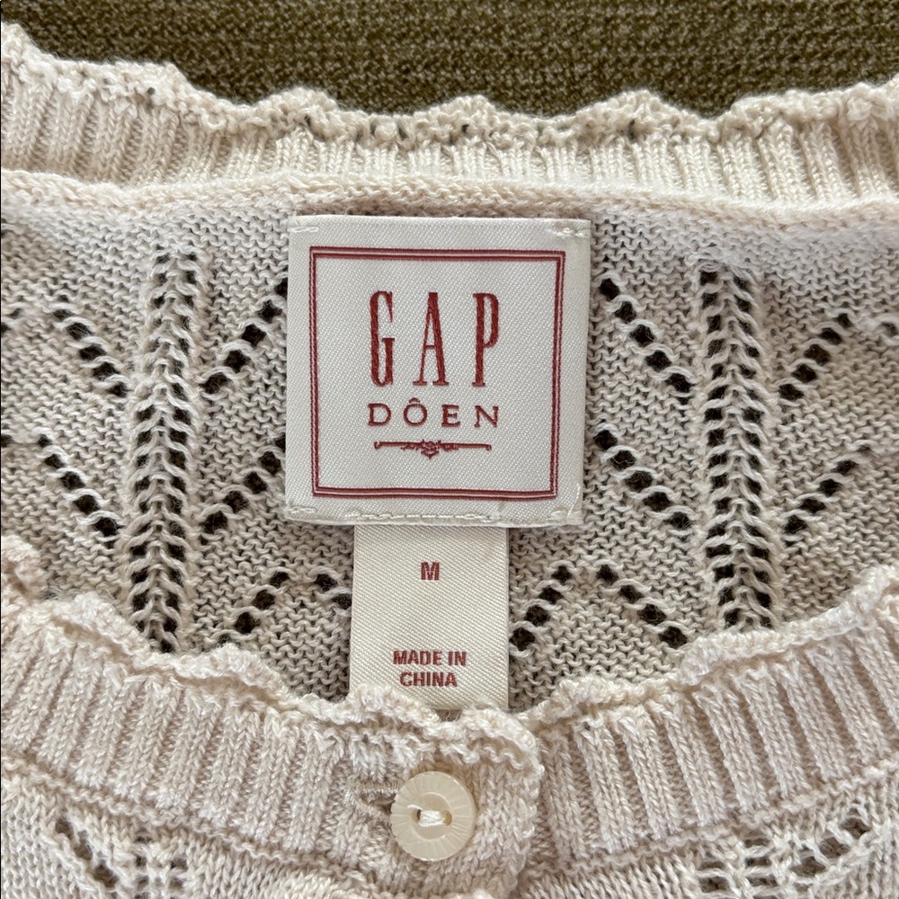 Doen x Gap Linen Blend Pointelle Sweater M - Picture 5 of 8